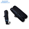 Blue Sky with Fleecy Clouds Travel Mini 3 Fold Manual Open Small Pocket Folding High Quality Unbrella With Hard Umbrella Case